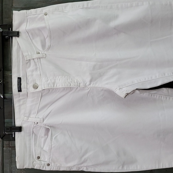 Eileen Fisher Women's Organic Cotton Stretch Denim Pant (Petite) in White - Picture 5 of 10